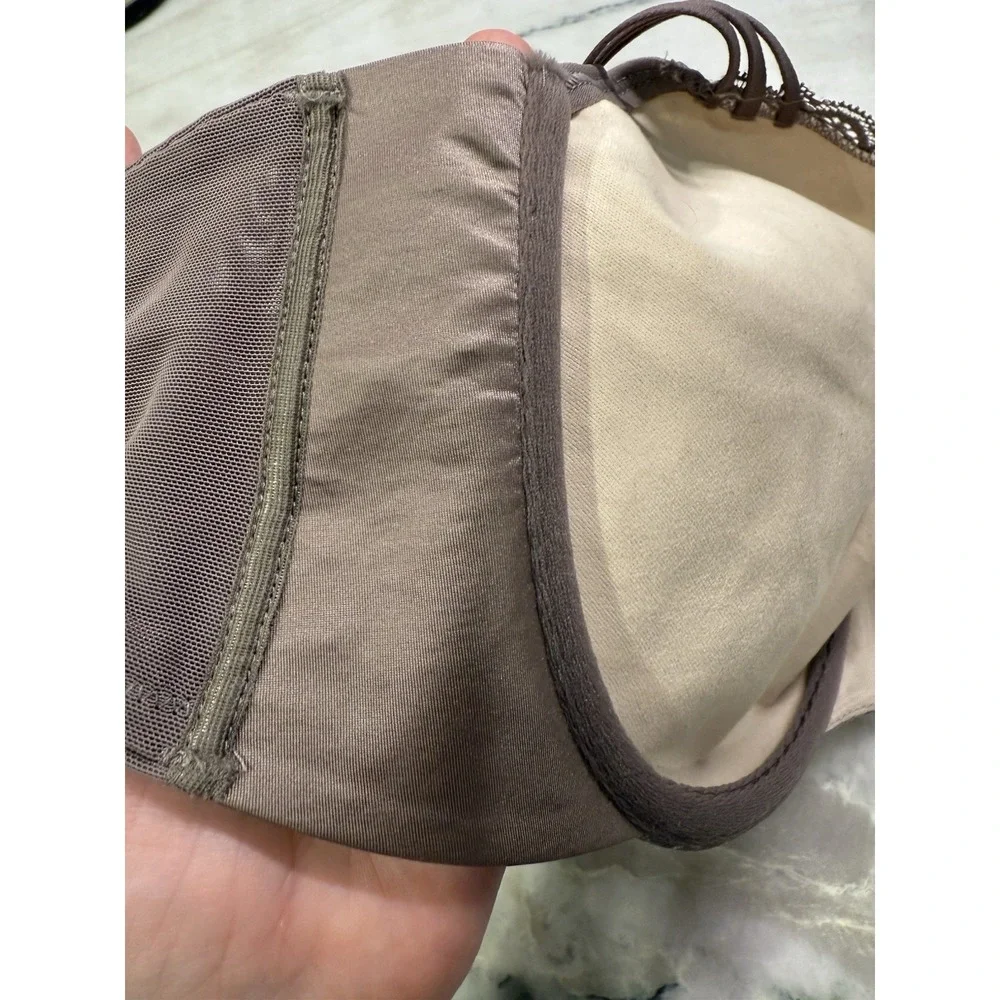 SOMA 40D Enticing Lift Balconette Unlined Bra Taupe Gray Lace‎ EXCELLENT Cond - Picture 13 of 14